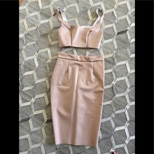 Vinyl 2 piece skirt top! Never worn !